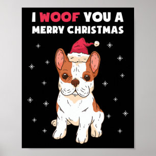 Affiche Joyeux Noël à vous French Bulldog Amour pour chien