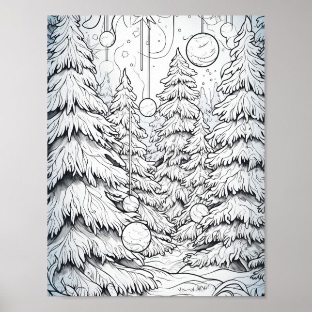 Affiche Joyeux Noël Adulte Coloration (Devant)