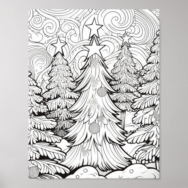 Affiche Joyeux Noël Adulte Coloration (Devant)