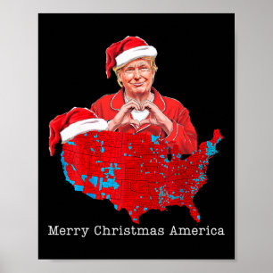 Affiche Joyeux Noël Amérique Donald Trump Couverture Noël
