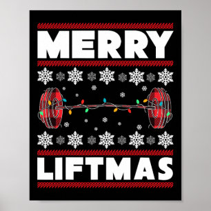 Affiche Joyeux Noël Amusants Gymnase de Noël Fitness Gi