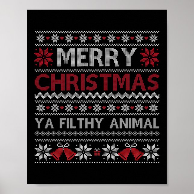 Affiche Joyeux Noël Animal Immonde Ya Style Moche Noël  (Devant)