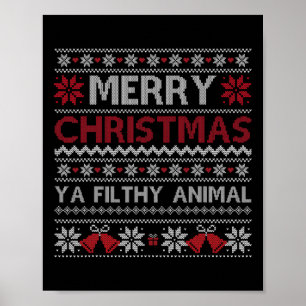 Affiche Joyeux Noël animal sale Ya style laid Noël Noël