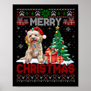 Affiche Joyeux Noël Apoo Amoureux de les chiens Famille Vi
