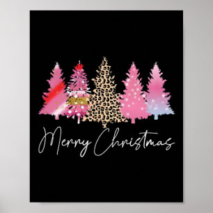 Affiche Joyeux Noël Arbre rose Noël Joyeux Noël Ho