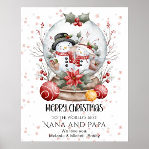 Affiche Joyeux Noël aux meilleurs grands-parents du monde