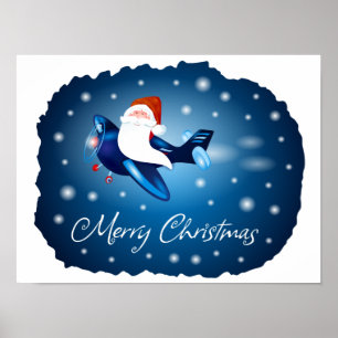 Affiche Joyeux Noël avec Père Noël