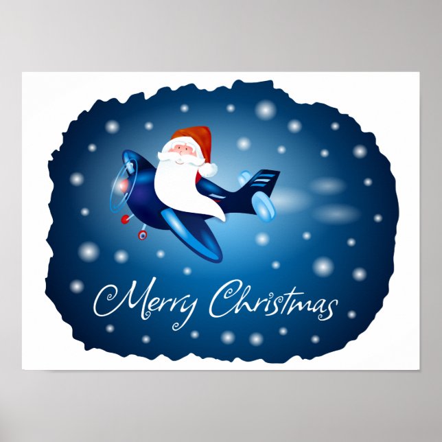 Affiche Joyeux Noël avec Père Noël (Devant)