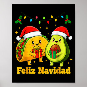 Affiche Joyeux Noël Avocat Tacos Mexicain Noël Famille Ma