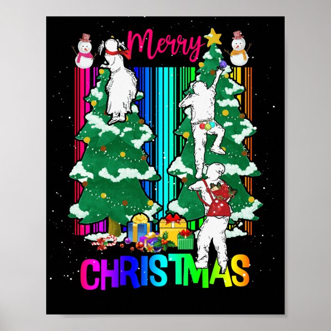Affiche Joyeux Noël Bonne famille Noël Fête de l'arbre de  (Devant)