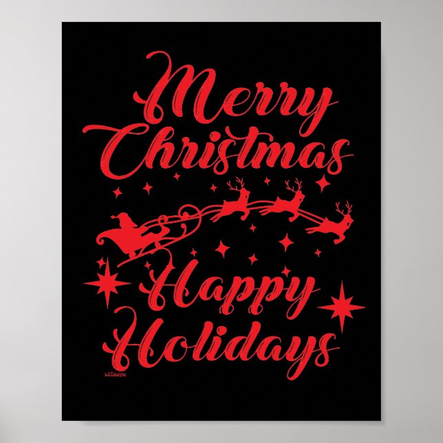 AFFICHE JOYEUX NOËL BONNES FÊTES                     (Devant)