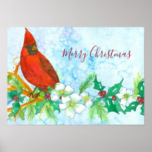 Affiche Joyeux Noël Cardinal Bird