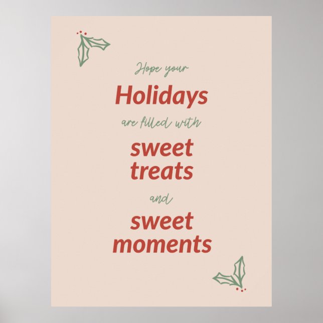 Affiche Joyeux Noël Carte de vacances douce (Devant)