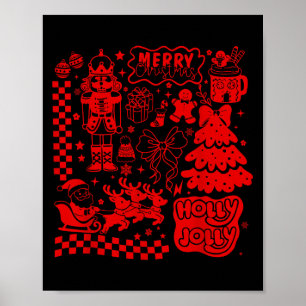 Affiche Joyeux Noël Casse-Noisette Père Noël Pain d'épice