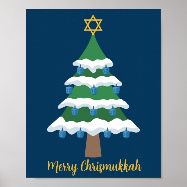 Affiche Joyeux Noël Chrismukkah Cute Hanoukka (Devant)