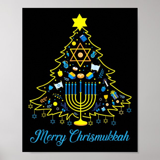 Affiche Joyeux Noël Chrismukkah Joyeux Noël Hanoukka (Devant)