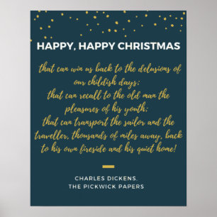 Affiche Joyeux Noël - Citation de Charles Dickens