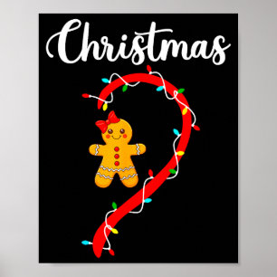 Affiche Joyeux Noël Couple Pain d'Épice Xmas Pyjama M