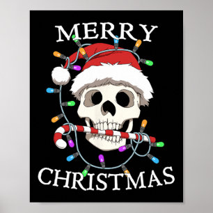 Affiche Joyeux Noël Crâne Squelette Hommes Femmes