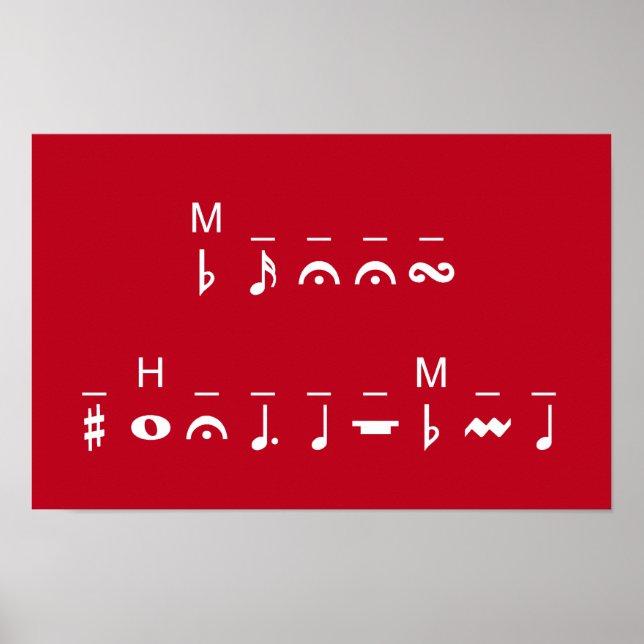 Affiche Joyeux Noël Cryptogramme (Devant)