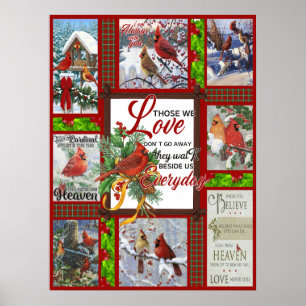 Affiche Joyeux Noël Cutest Cardinal Oiseaux Amateurs Noël