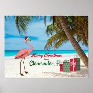 Affiche Joyeux Noël de Clearwater, FL