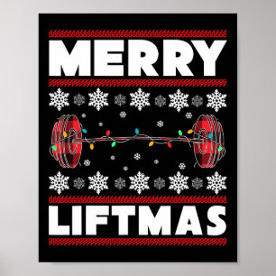 Affiche Joyeux Noël de Levage Drôle de Gym Fitness de Noël