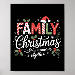 Affiche Joyeux Noël de Noël de la famille de chapeau Noël 