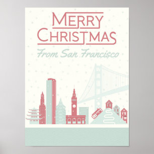 Affiche Joyeux Noël de San Francisco