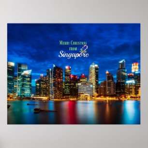 Affiche Joyeux Noël de Singapour