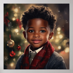 Affiche Joyeux Noël des enfants noirs