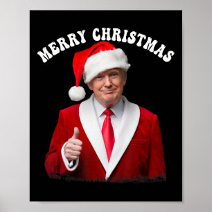 Affiche Joyeux Noël Donald Trump Père Noël Famille Noël Ug