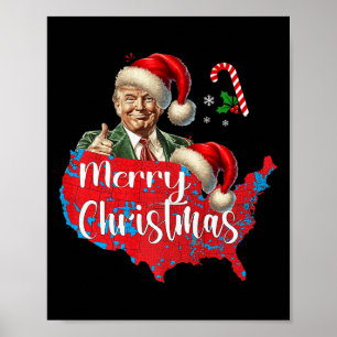 Affiche Joyeux Noël Donald Trump Red Couverture Carte Noël