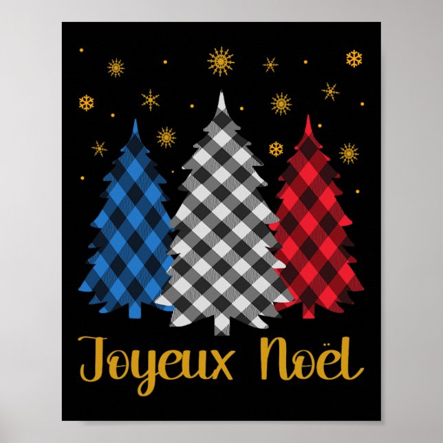 Affiche Joyeux Noel Drapeau Français Joyeux Arbre de Noël  (Devant)