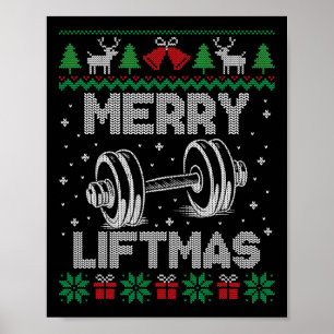 Affiche Joyeux Noël Drôle Gymnase de Noël Fitness Fitness
