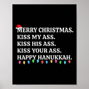 Affiche Joyeux Noël Drôle Kiss My Xmas Hommes Et Femmes U