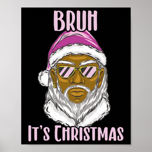 Affiche Joyeux Noël Drôle Père Noël Mème Pour Frères (Devant)