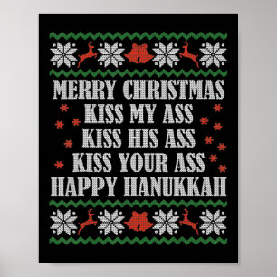 Affiche Joyeux Noël Embrasse Mon Son Votre Joyeux Hanukkah