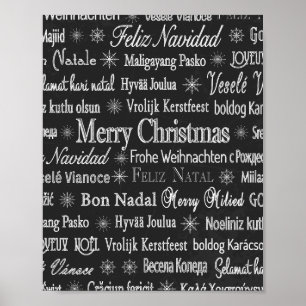Affiche Joyeux Noël en différentes langues