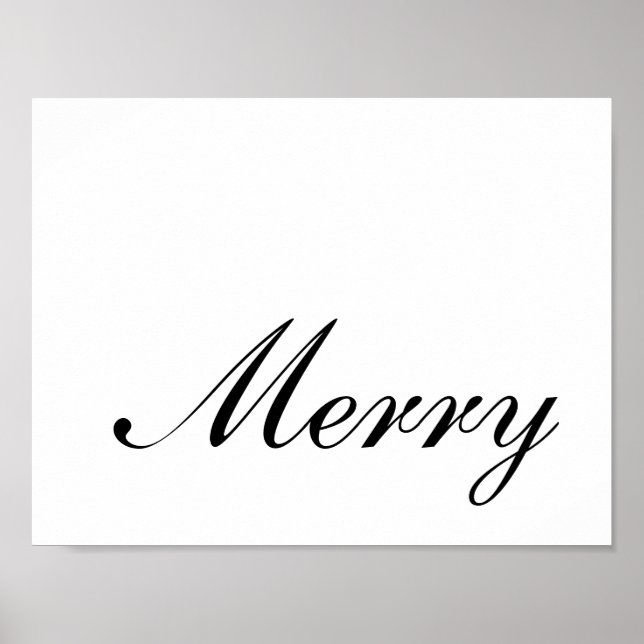 Affiche Joyeux Noël en écriture élégante (Devant)