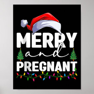 Affiche Joyeux Noël enceinte Annonce de grossesse