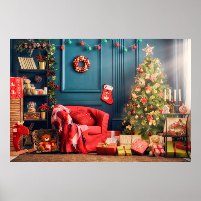 Affiche Joyeux Noël et Joyeuses fêtes ! Un bel li (Devant)