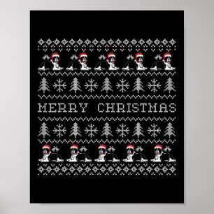 Affiche Joyeux Noël Famille Correspondante Chien de taurea