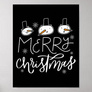 Affiche Joyeux Noël Famille Snowman Noël Hommes Noël