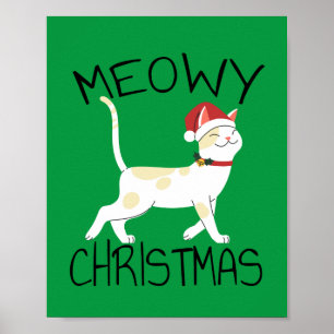 Affiche Joyeux Noël félin - Noël drôle