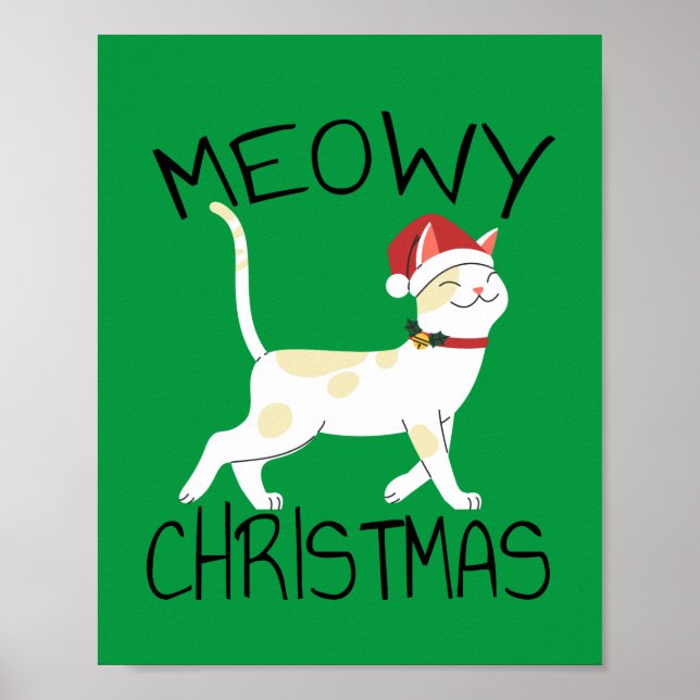 Affiche Joyeux Noël félin - Noël drôle (Devant)
