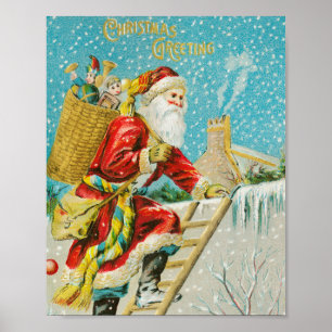 Affiche Joyeux Noël Fête de l'art vintage