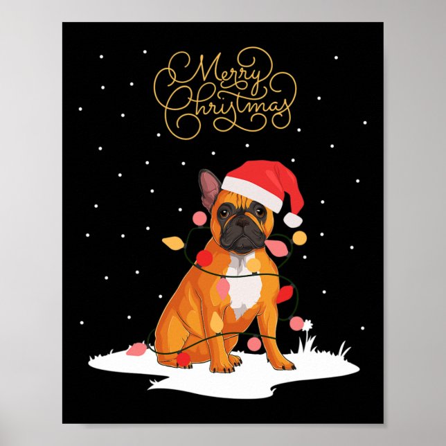 Affiche Joyeux Noël Fun Noël Noël Chien de taule français (Devant)