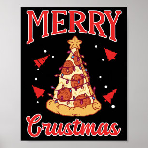 Affiche Joyeux Noël Funky Christmas Tree Lumières Père Noë