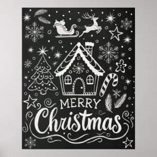 Affiche Joyeux Noël Ginglerie Maison Chalkboard